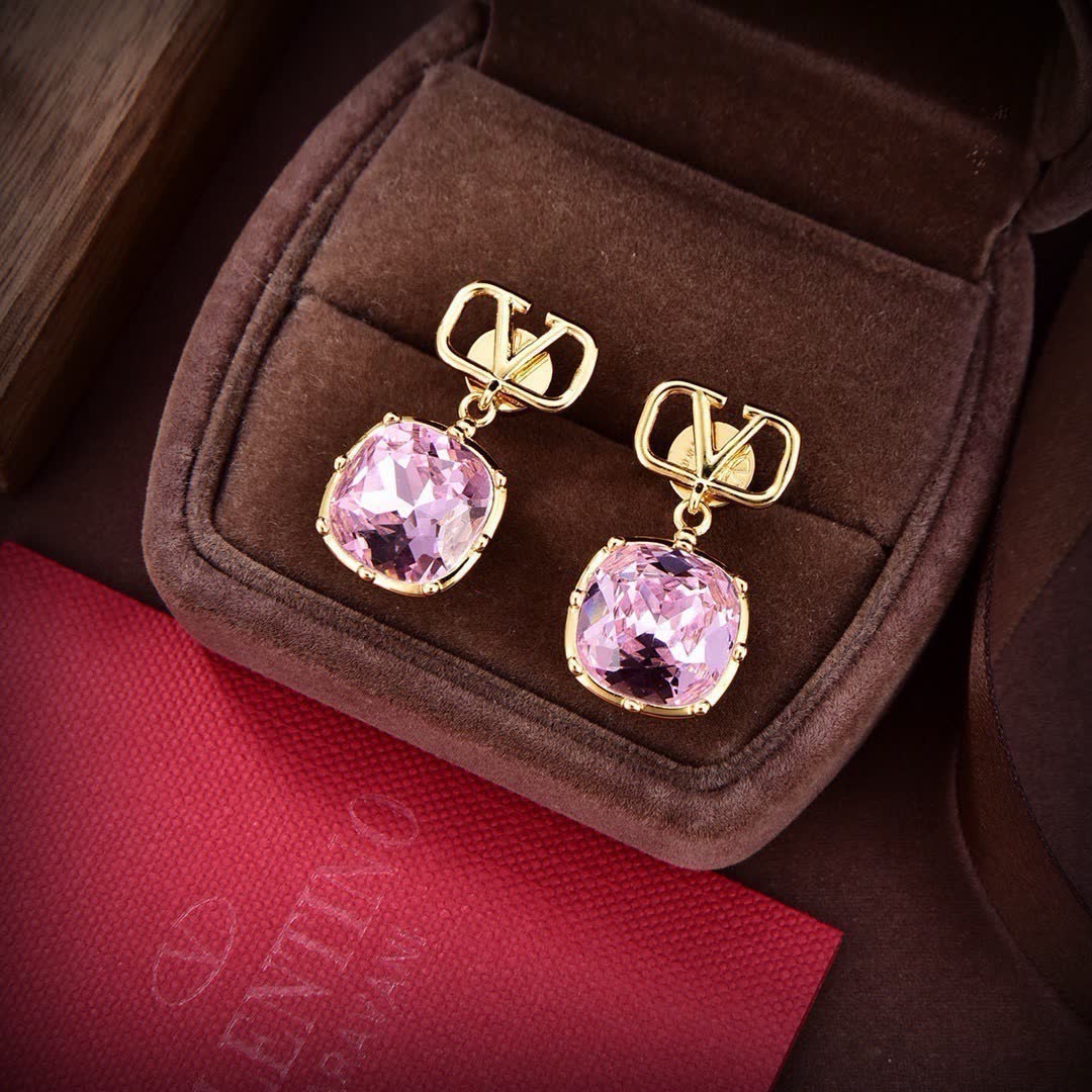 Valentino Garavani VLOGO Signature Metal Crystal Earrings