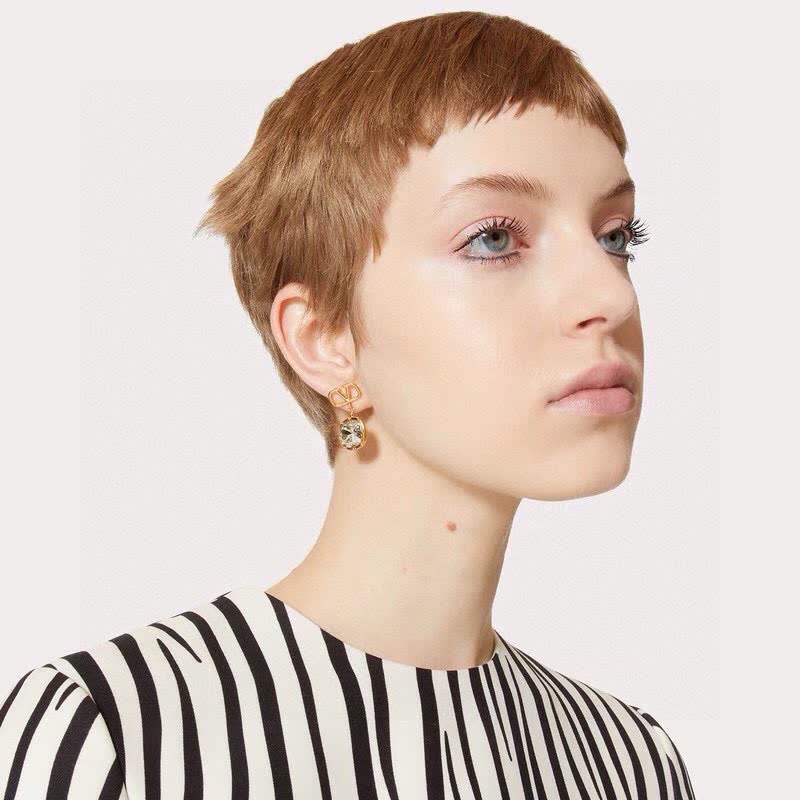 Valentino Garavani VLOGO Signature Metal Crystal Earrings