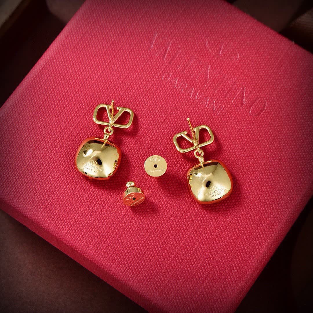 Valentino Garavani VLOGO Signature Metal Crystal Earrings
