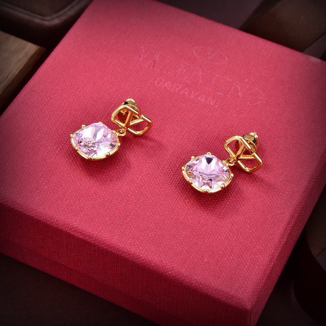 Valentino Garavani VLOGO Signature Metal Crystal Earrings