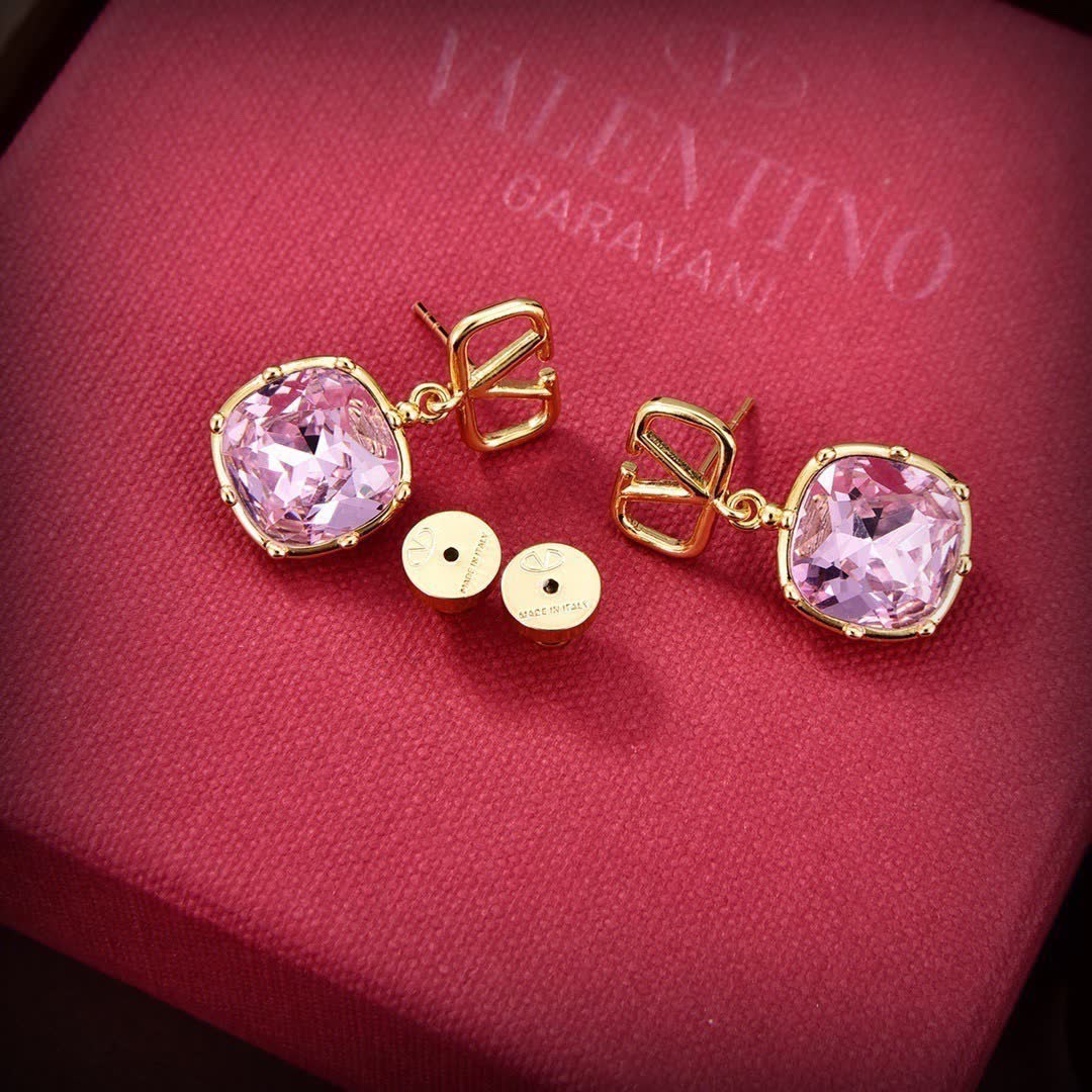 Valentino Garavani VLOGO Signature Metal Crystal Earrings