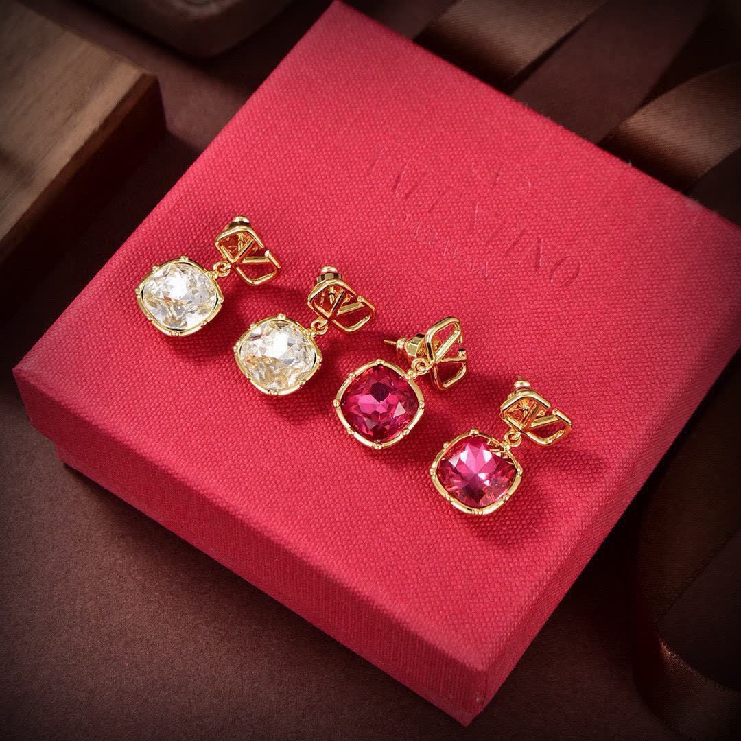 Valentino Garavani VLOGO Signature Metal Crystal Earrings