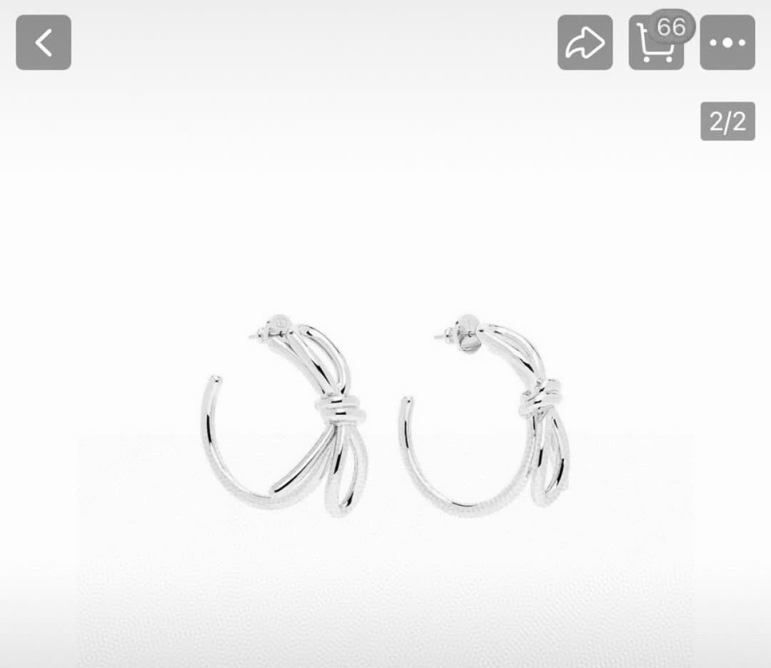 Valentino Silver Hoop Earrings with Knot Detail