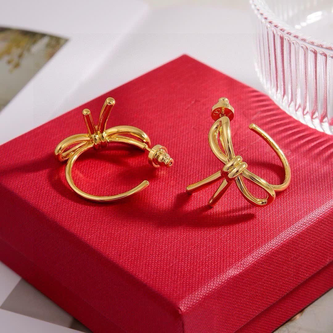 Valentino Silver Hoop Earrings with Knot Detail