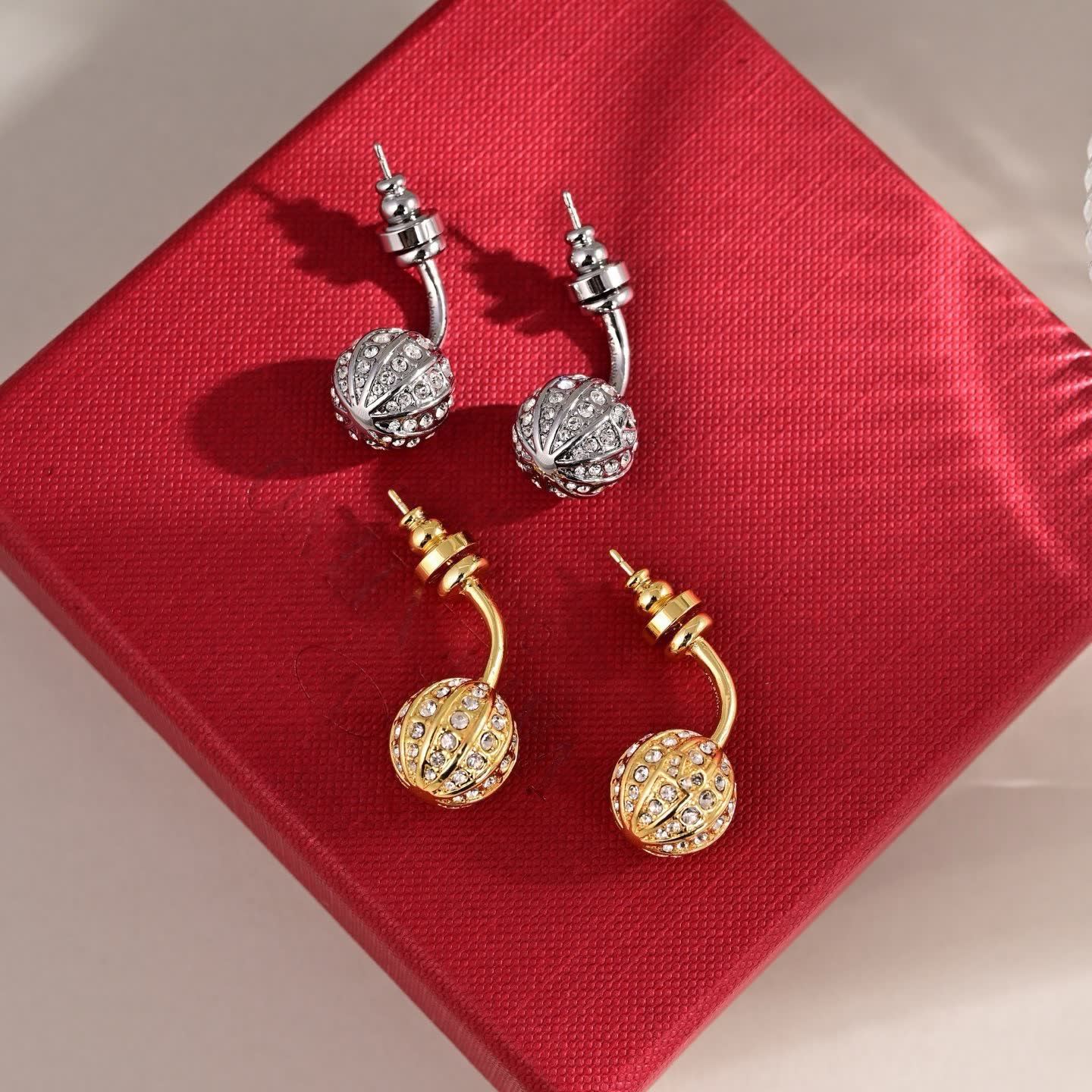 Valentino Garavani Sterling Silver Crystal Stud Earring