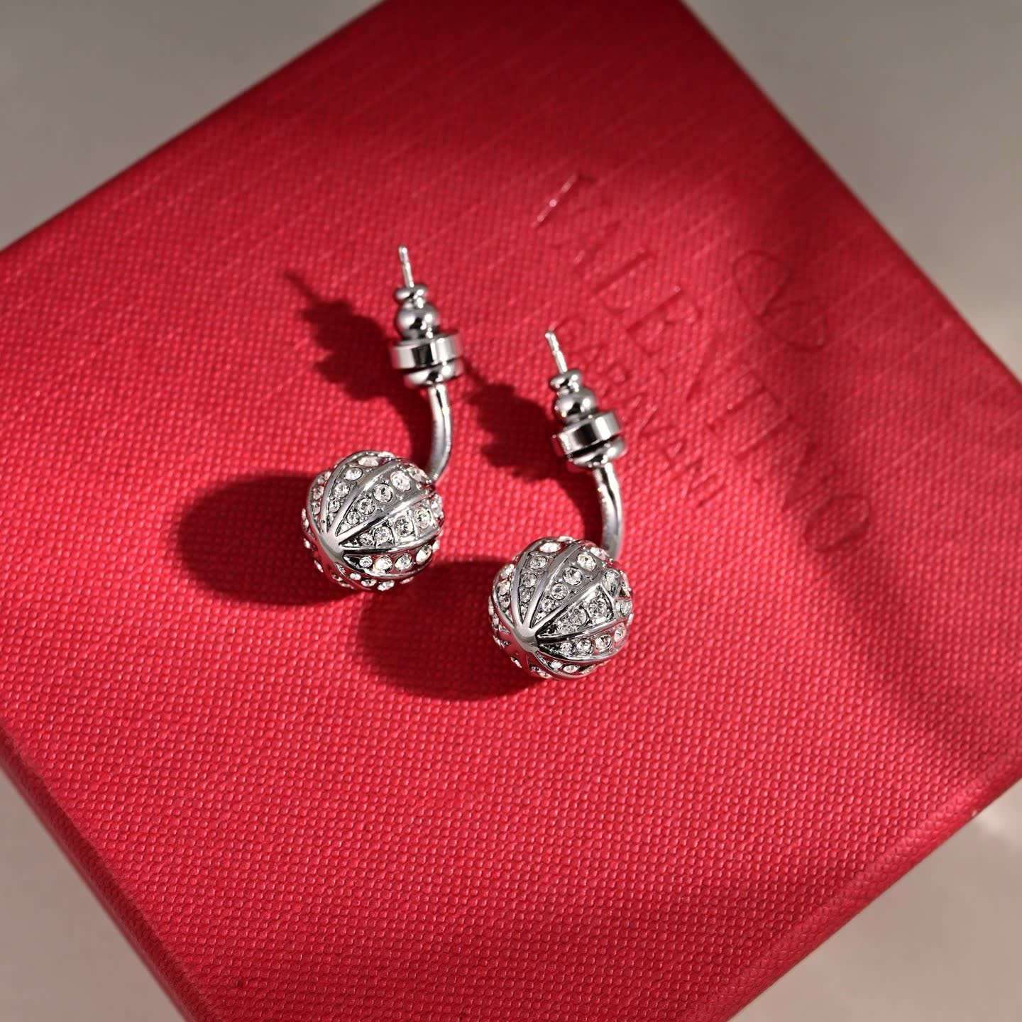Valentino Garavani Sterling Silver Crystal Stud Earring