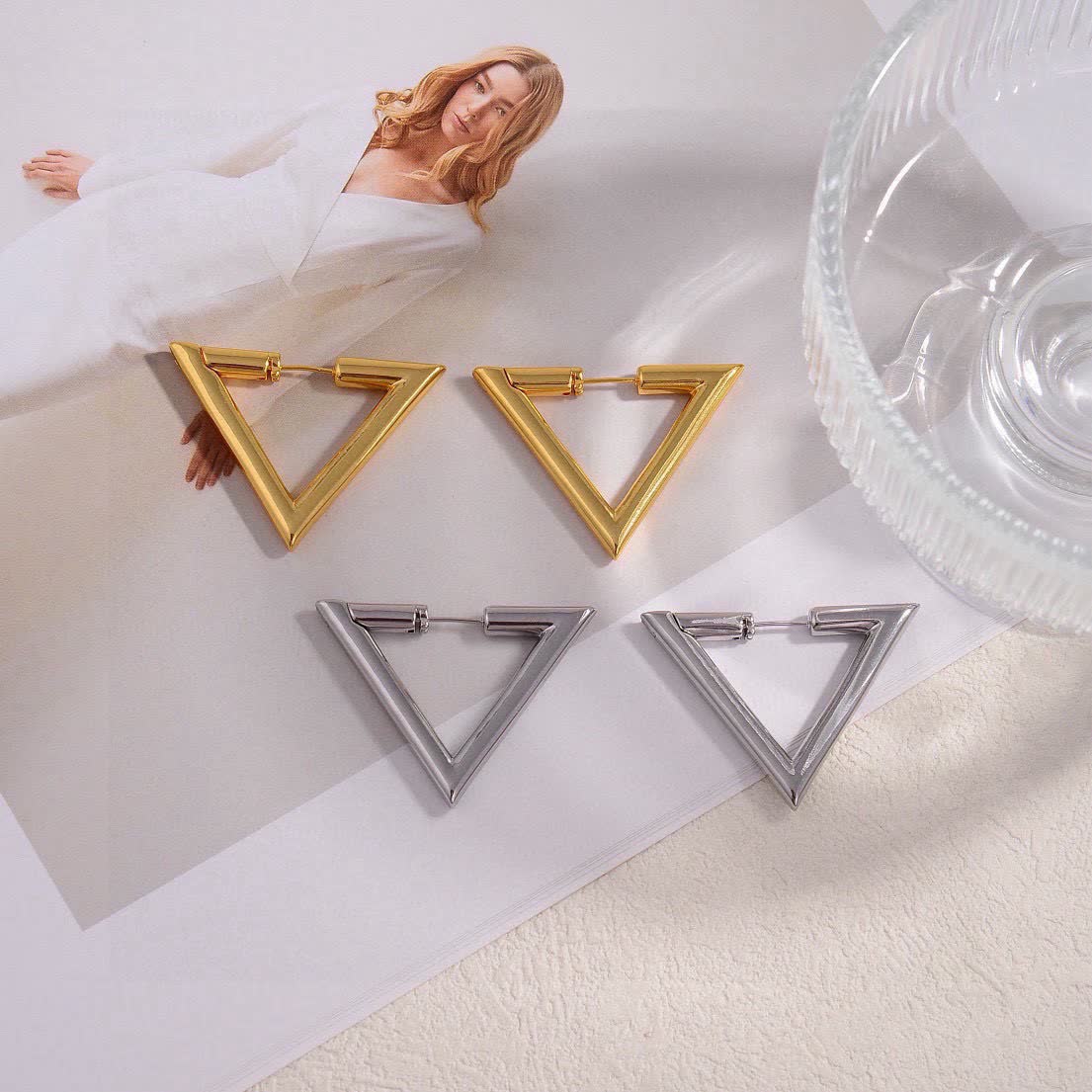 Valentino V-shaped Geometric Earrings
