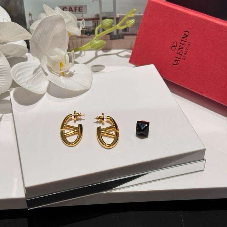 Valentino Logo Metal Earrings