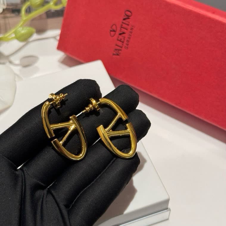 Valentino Logo Metal Earrings