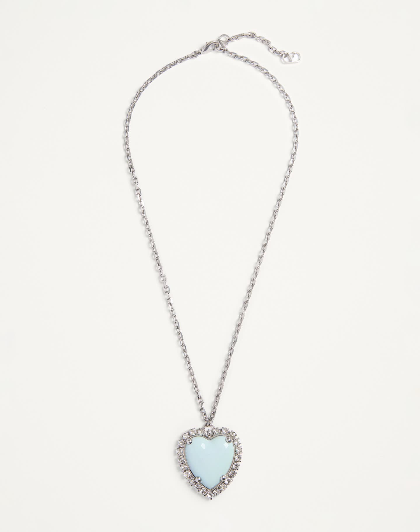 Valentino Heart-Shaped Earrings with Gemstone and Rhinestones