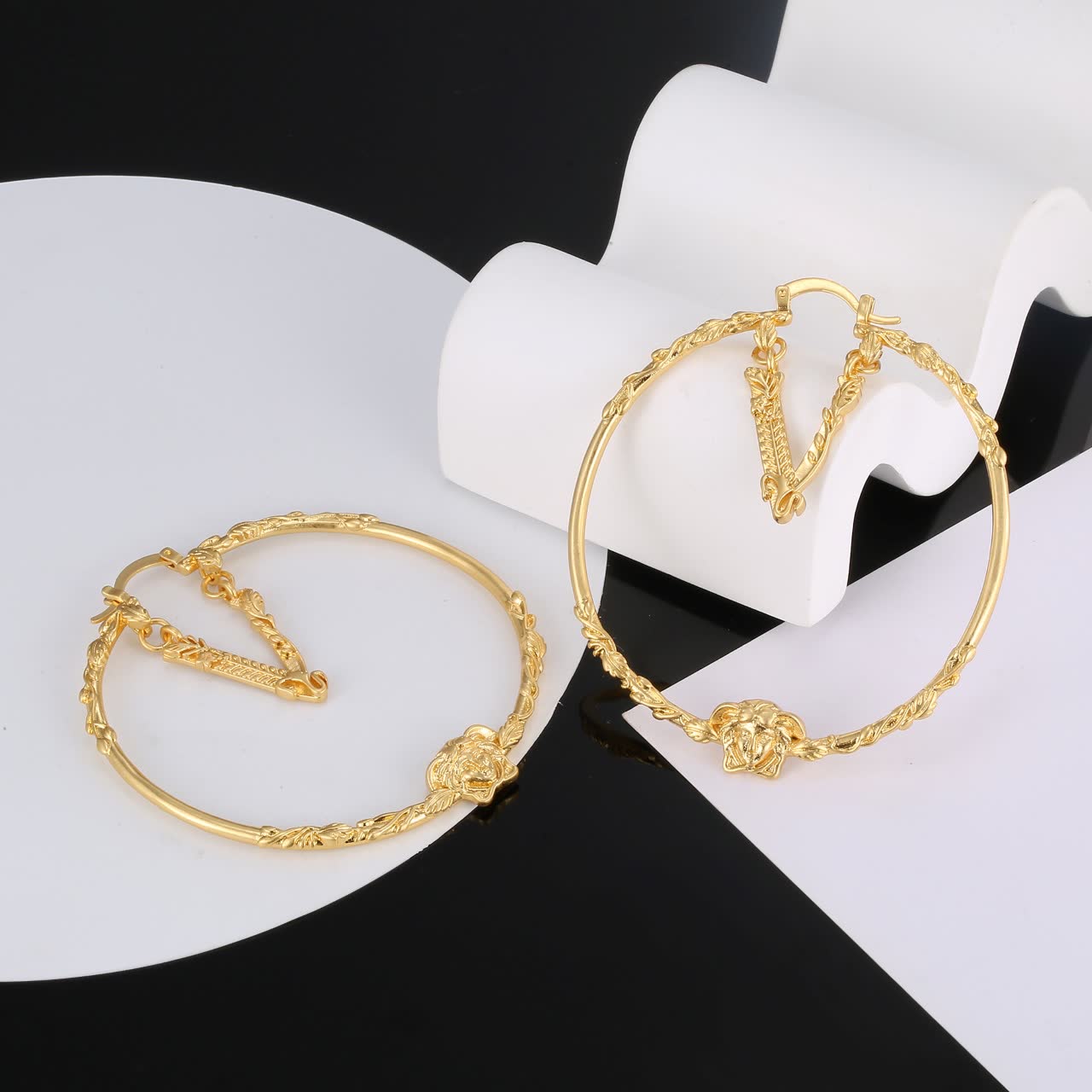 Versace Gold Hoop Earrings