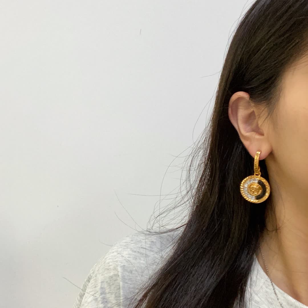 Versace Medusa Coin Earrings