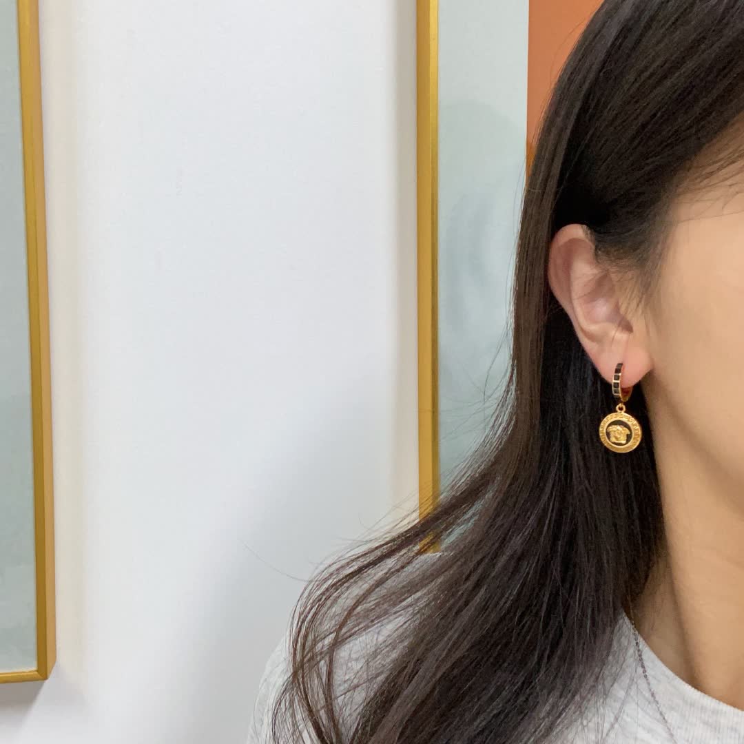 Versace Medusa Coin Earrings