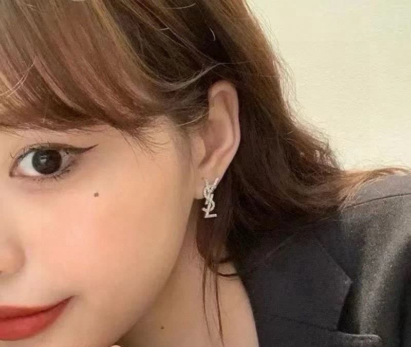 YSL Logo Stud Earrings