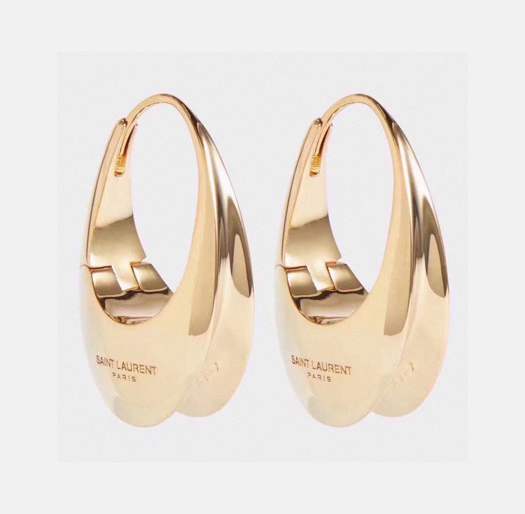 YSL Saint Laurent Paris Gold Hoop Earrings YSL Saint Laurent Paris Gold Hoop Earrings