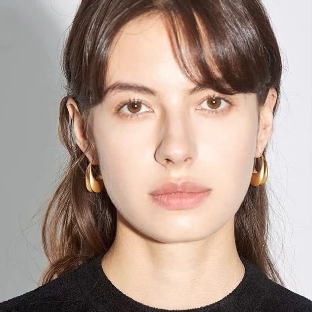YSL Saint Laurent Paris Gold Hoop Earrings