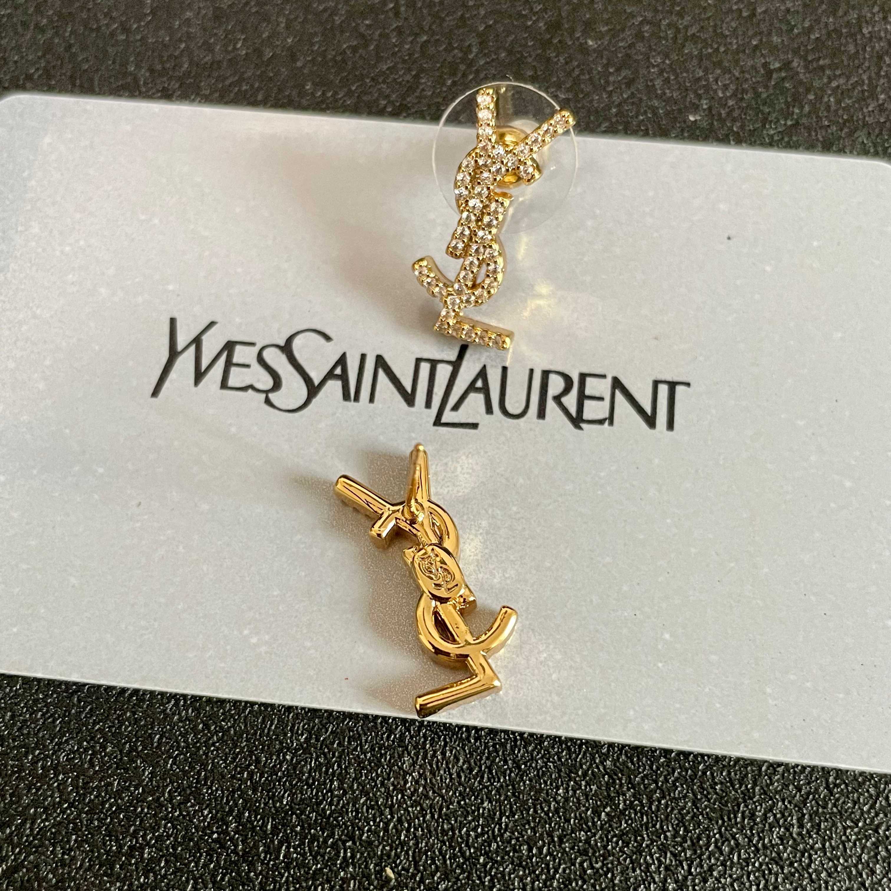 YSL Logo Stud Earrings