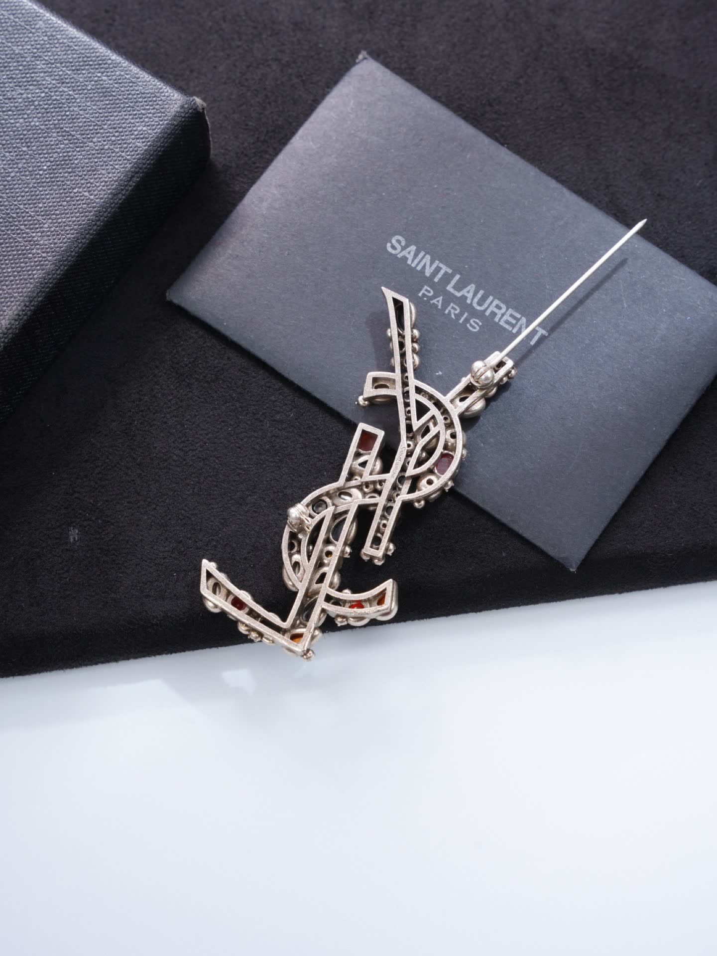 Saint Laurent Earrings - Crystal Embellished Statement Design