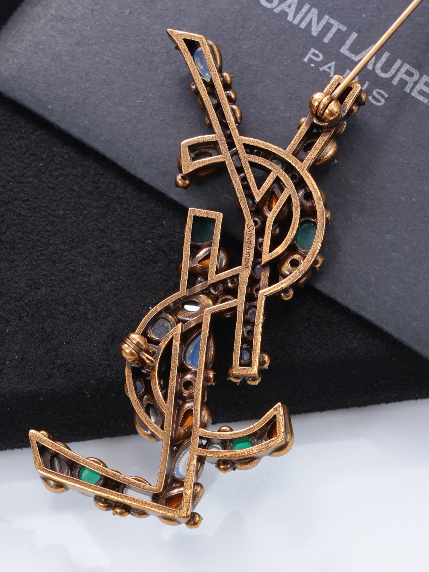 Saint Laurent Earrings - Crystal Embellished Statement Design
