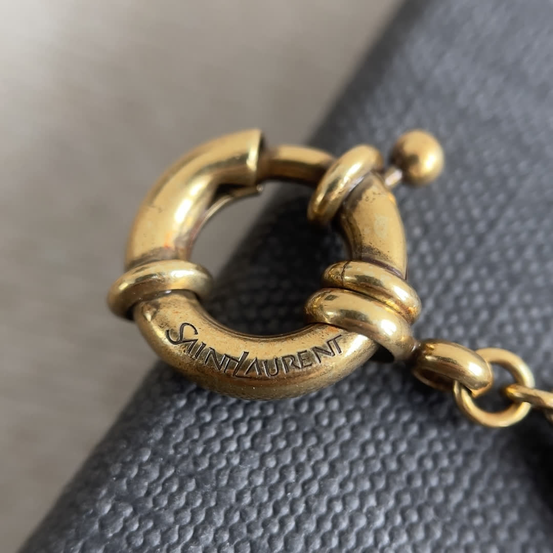 Yves Saint Laurent Earrings - Gold Tone with Rhinestones