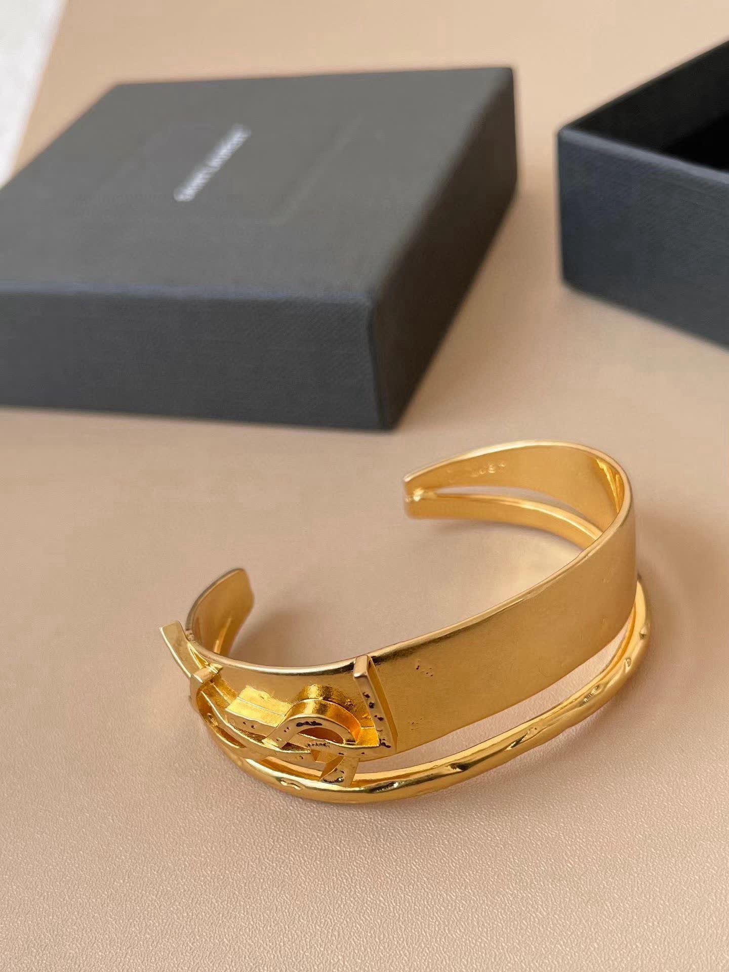 YSL Gold Bracelet with Logo