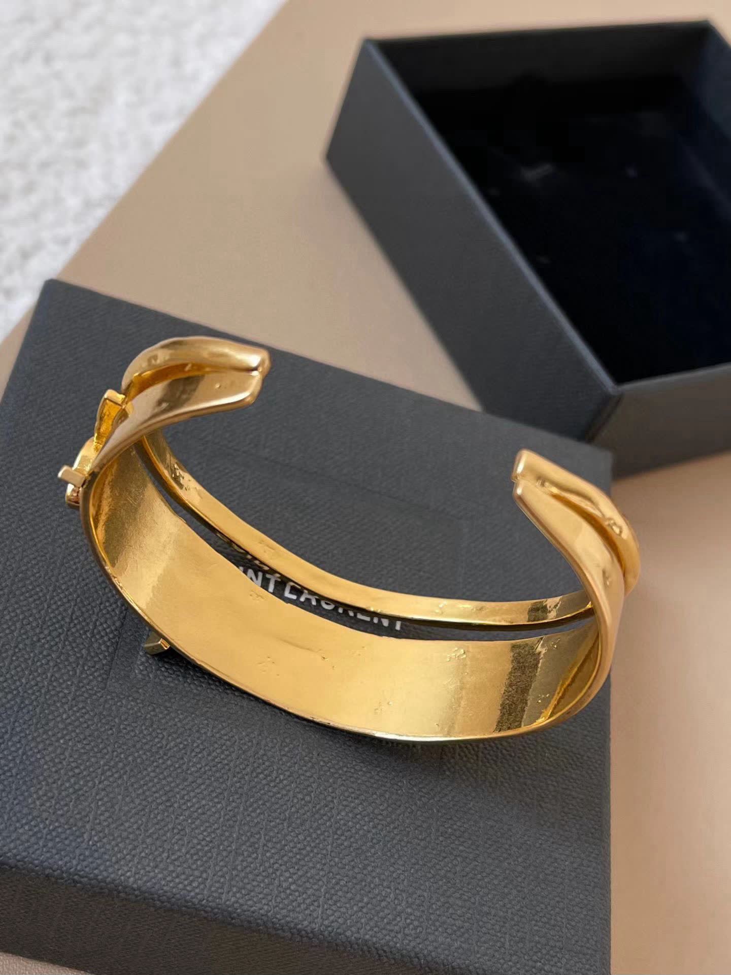 YSL Gold Bracelet with Logo