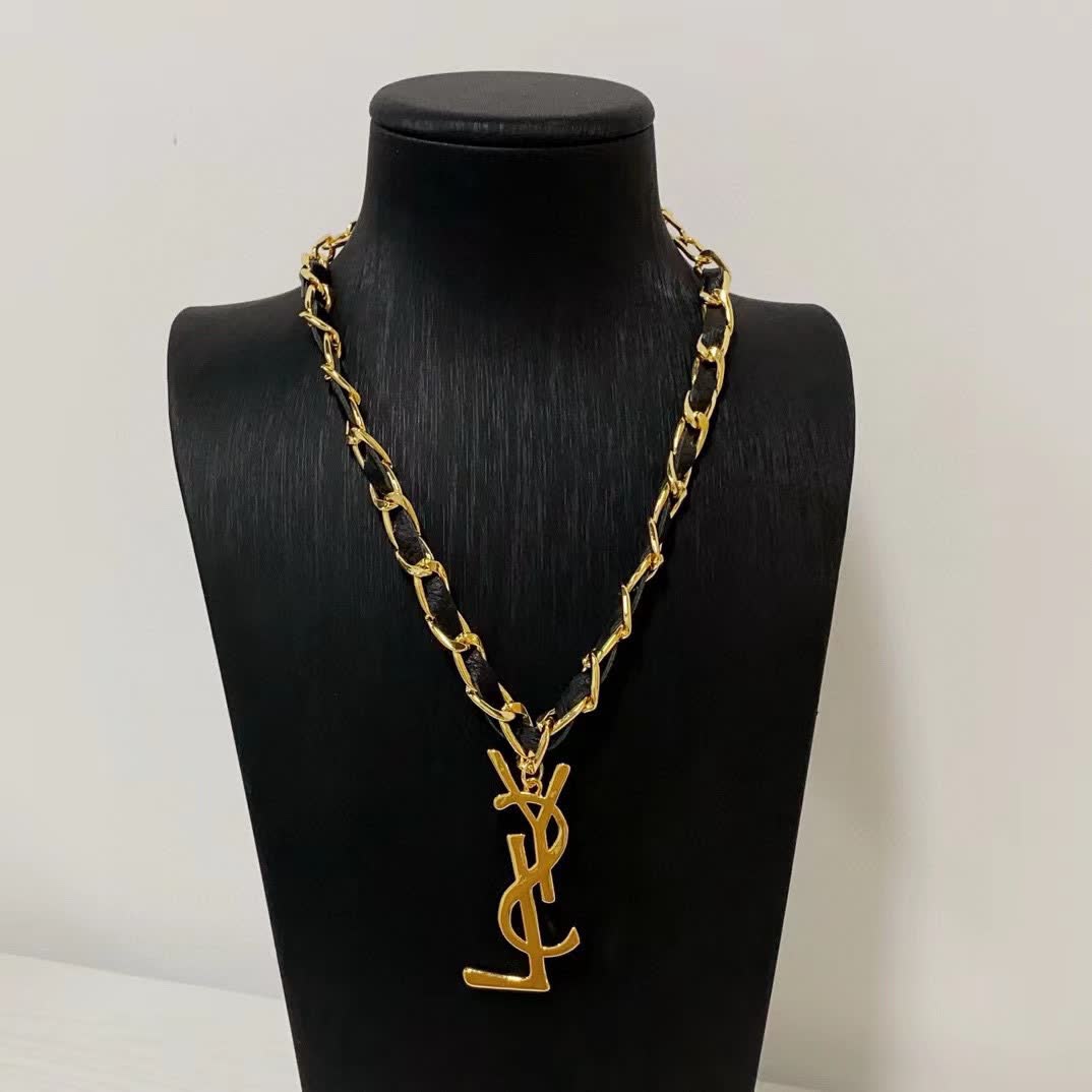 YSL Necklace with Logo Pendant YSL Necklace with Logo Pendant