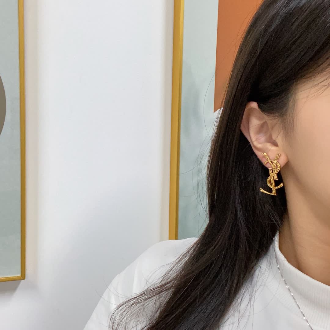 YSL Logo Earrings