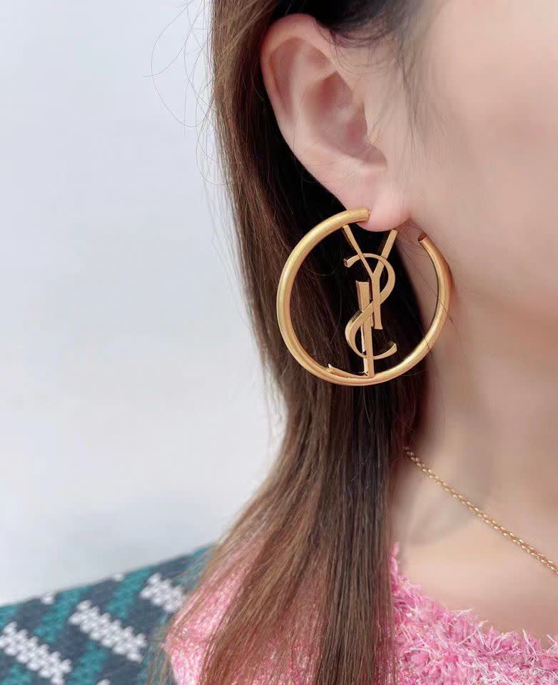 YSL Logo Hoop Earrings YSL Logo Hoop Earrings