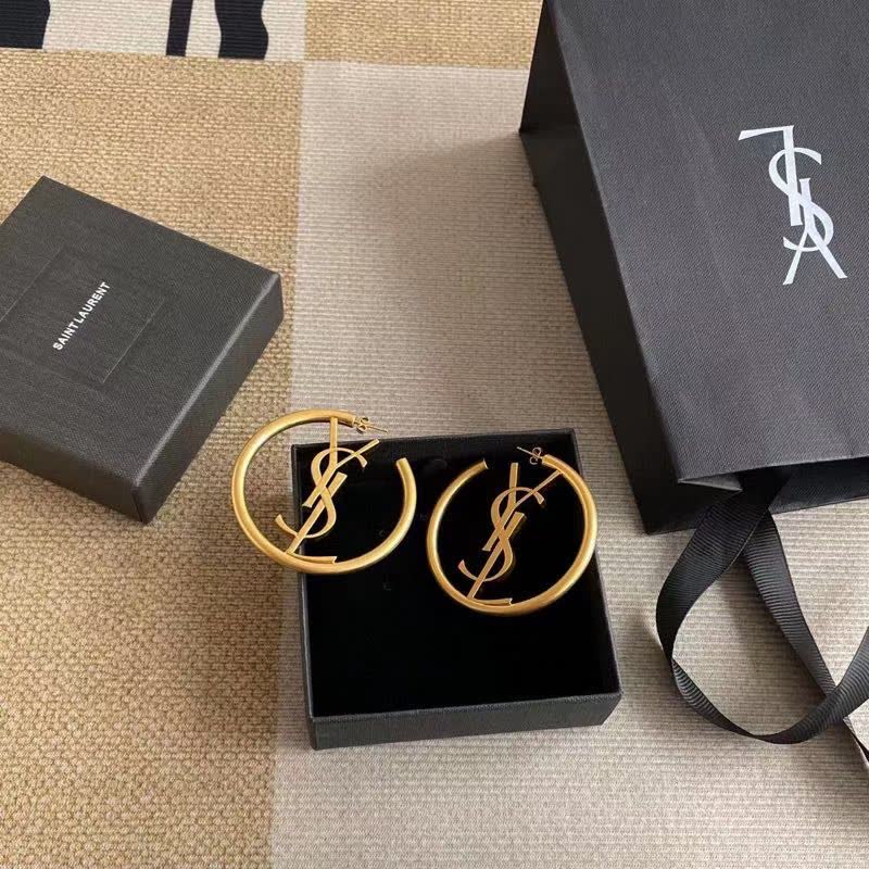 YSL Logo Hoop Earrings