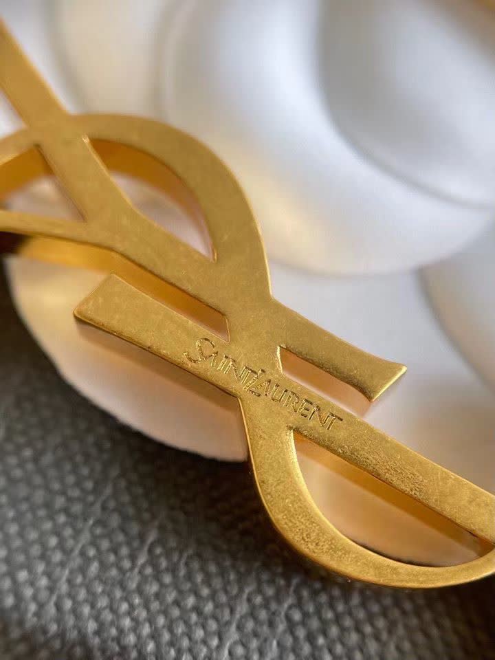 YSL Logo Hoop Earrings