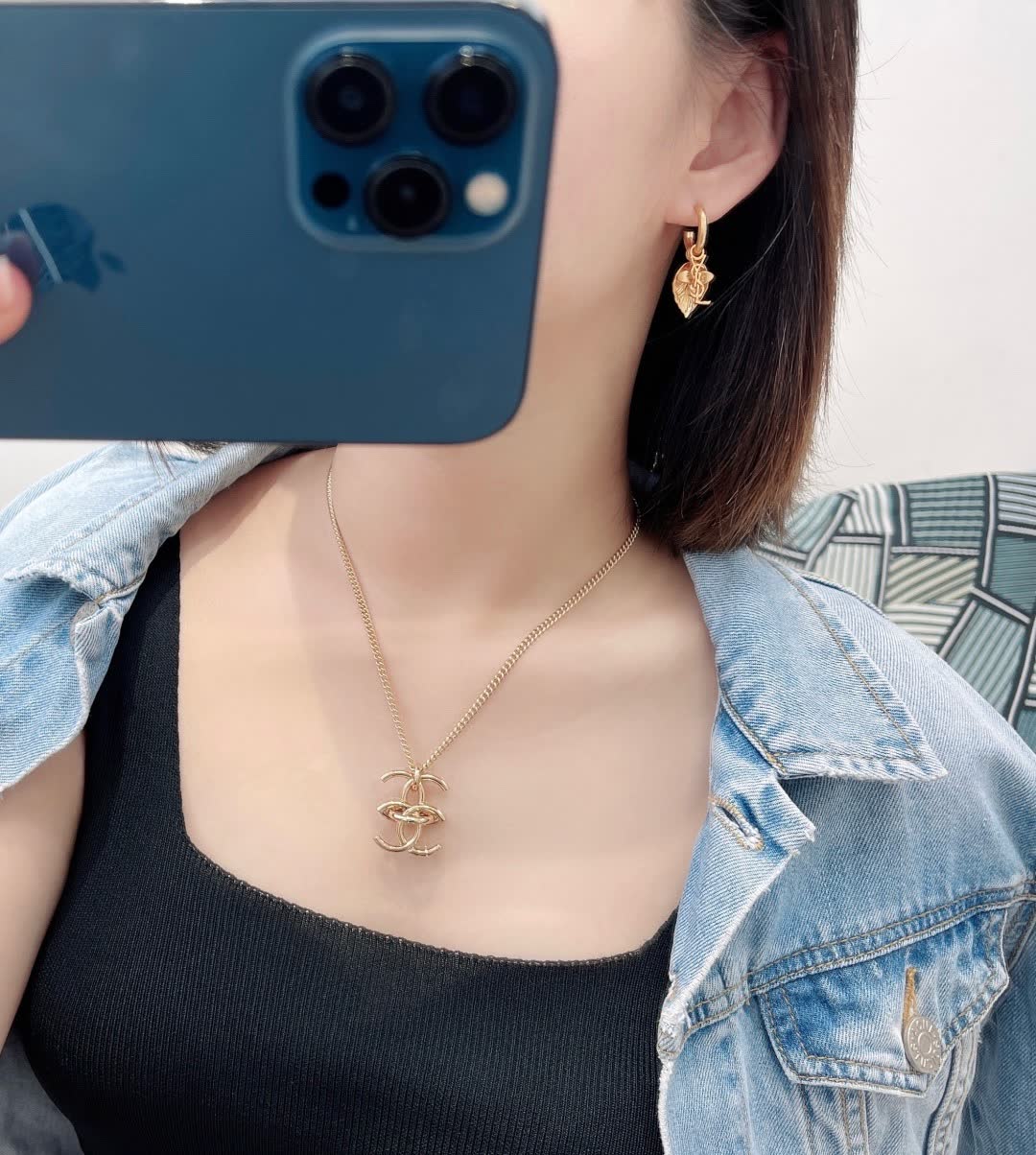 Chanel Leaf Earrings