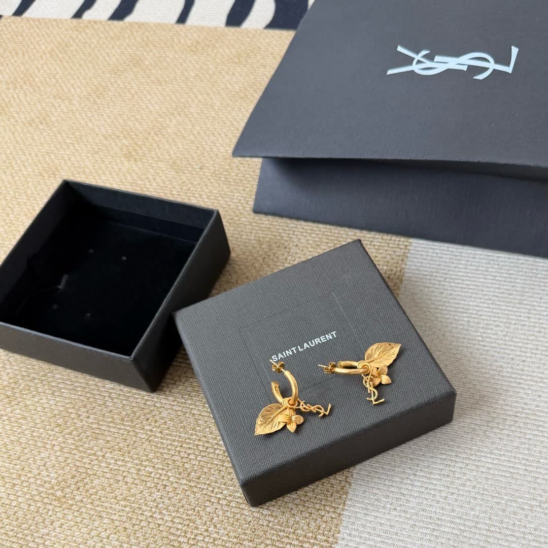 Chanel Leaf Earrings