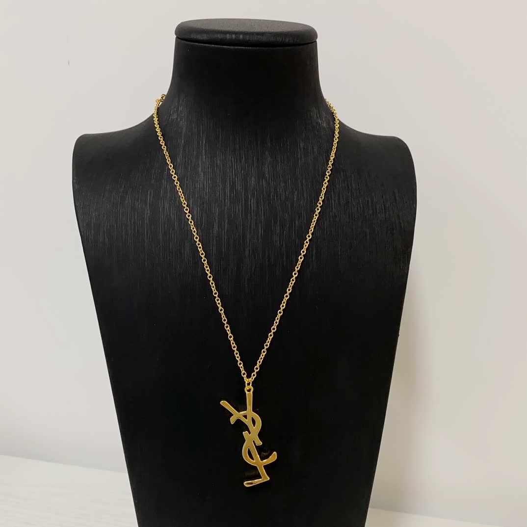 YSL Necklace with Logo Design YSL Necklace with Logo Design