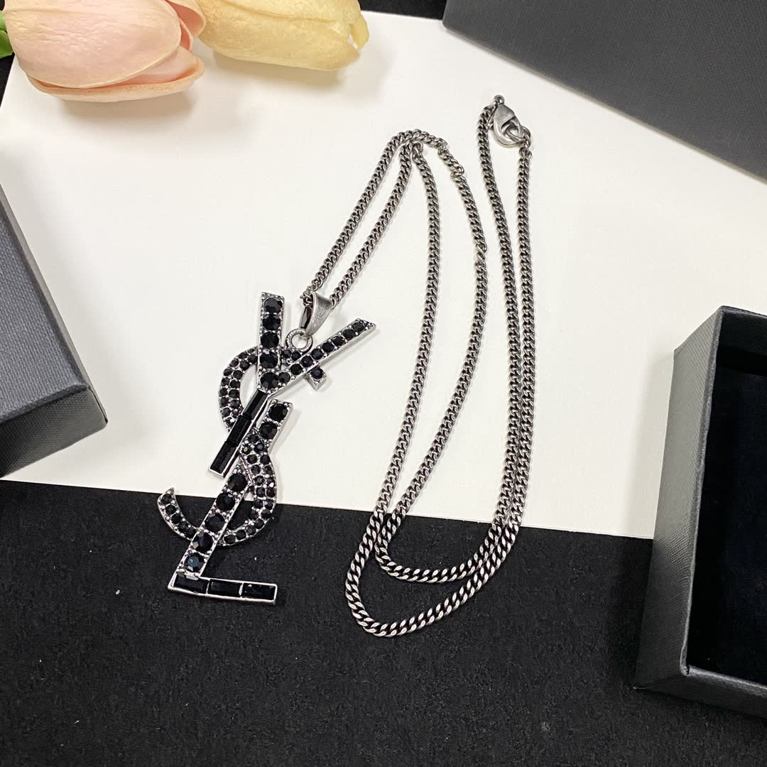 YSL Necklace with Interlocking 'Y' and 'S' Design