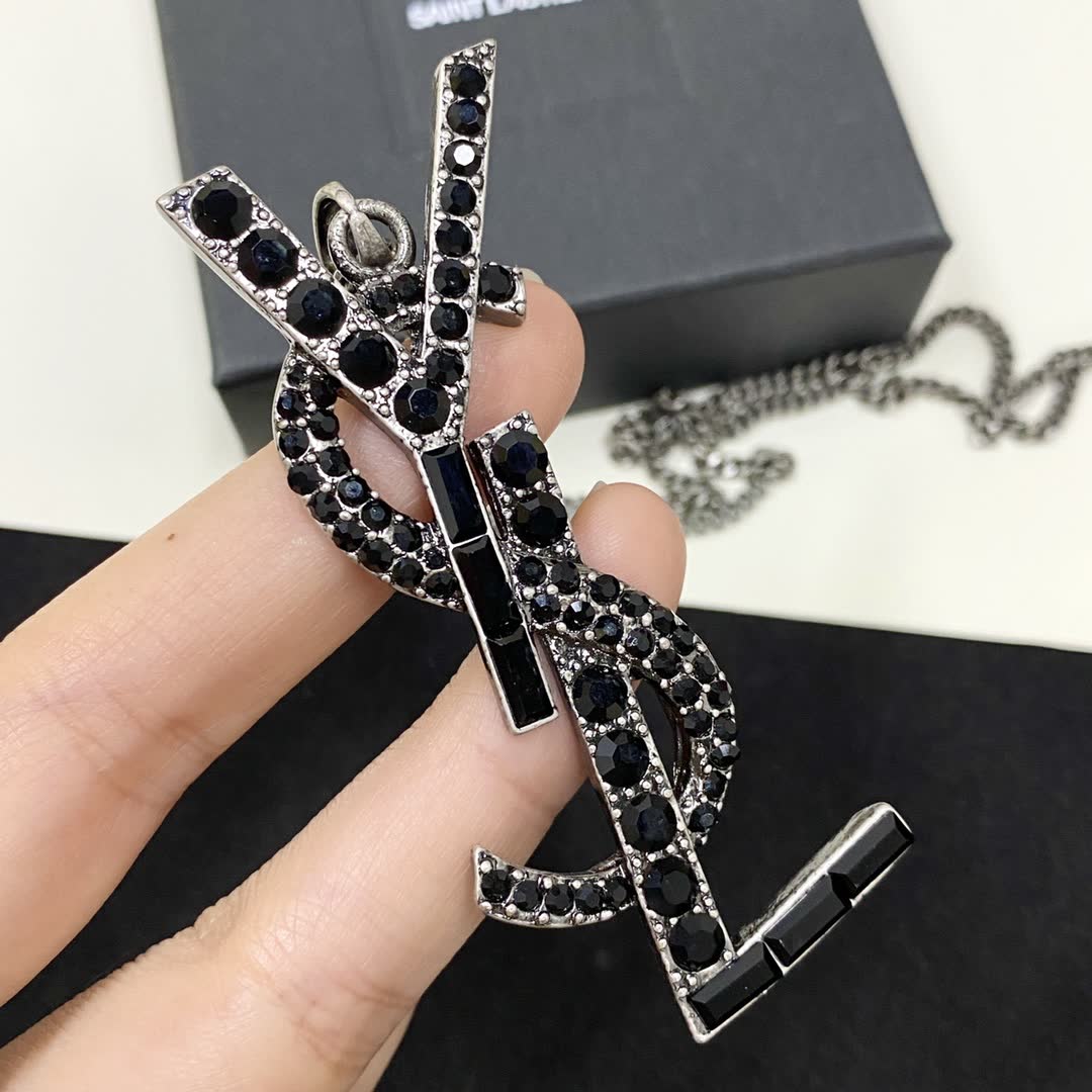 YSL Necklace with Interlocking 'Y' and 'S' Design