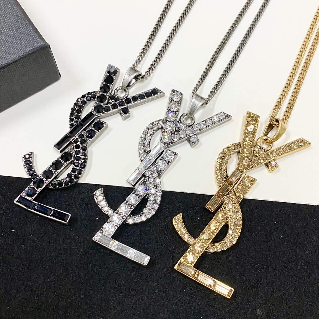YSL Necklace with Interlocking 'Y' and 'S' Design