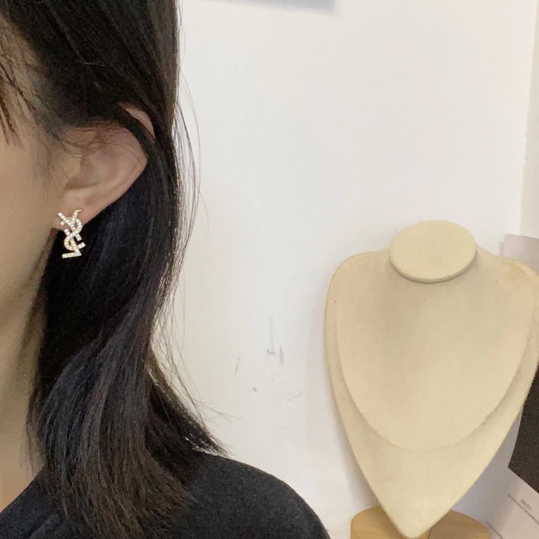 YSL Logo Stud Earrings YSL Logo Stud Earrings