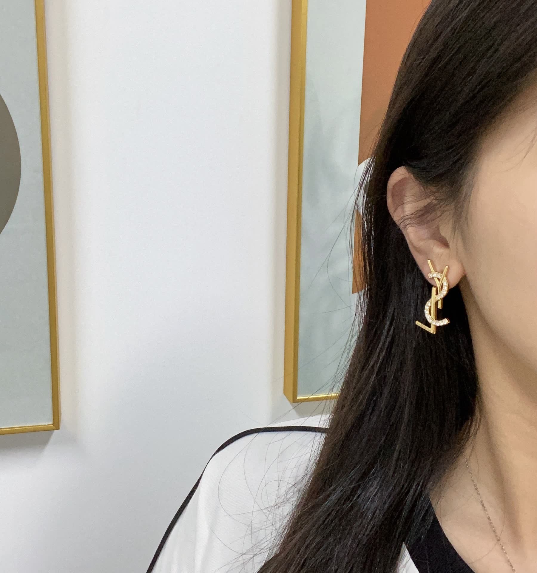 YSL Logo Earrings