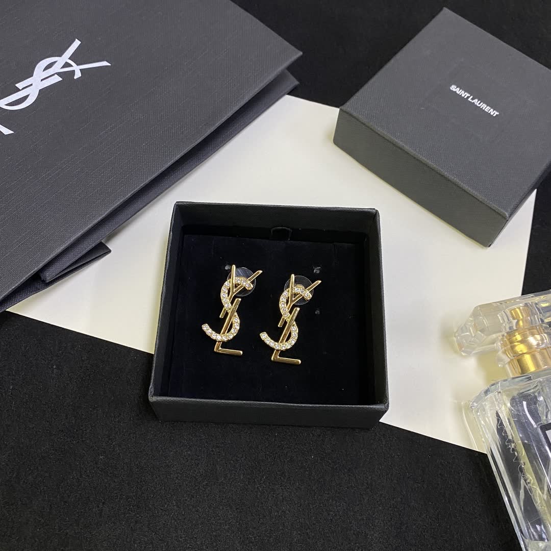 YSL Logo Earrings