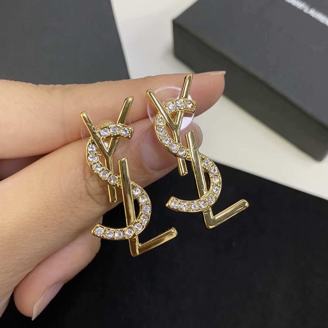 YSL Logo Earrings