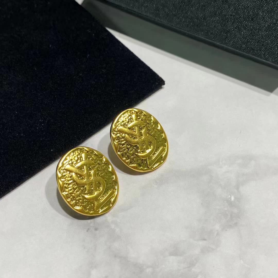 YSL Gold Coin Earrings