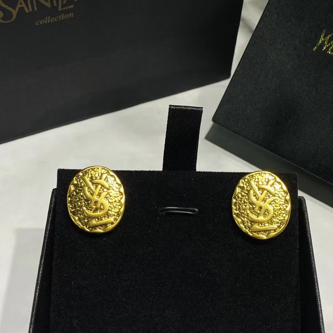 YSL Gold Coin Earrings