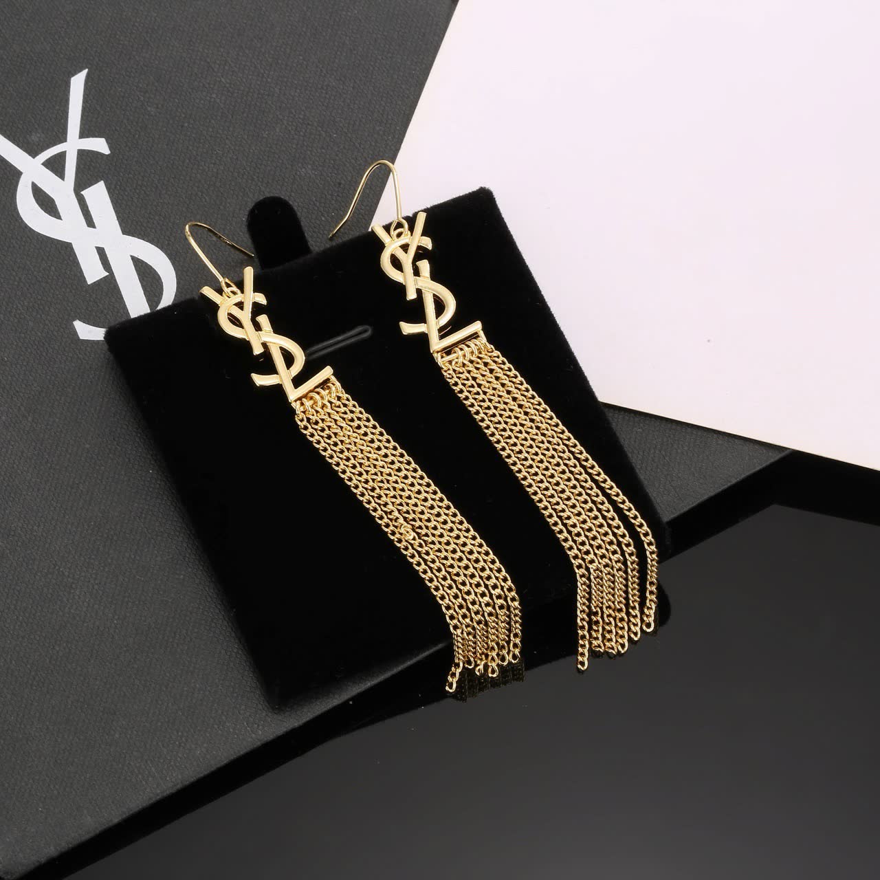 YSL Logo Tassel Earrings YSL Logo Tassel Earrings