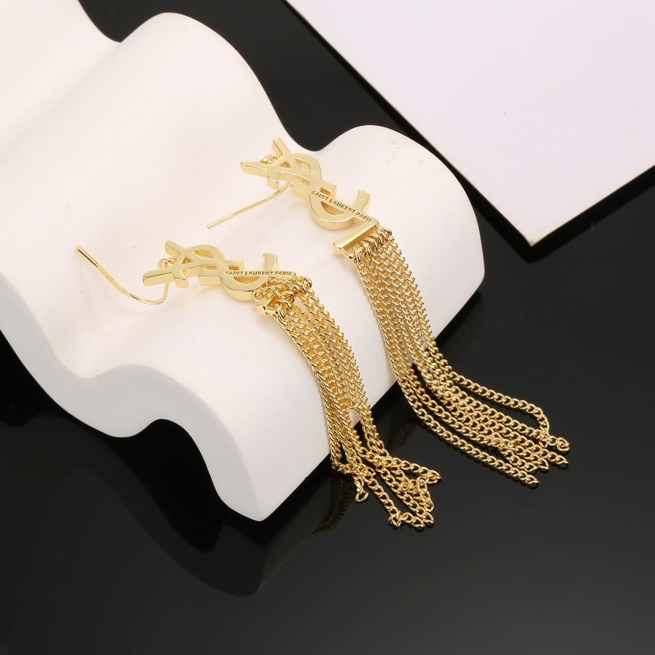 YSL Logo Tassel Earrings