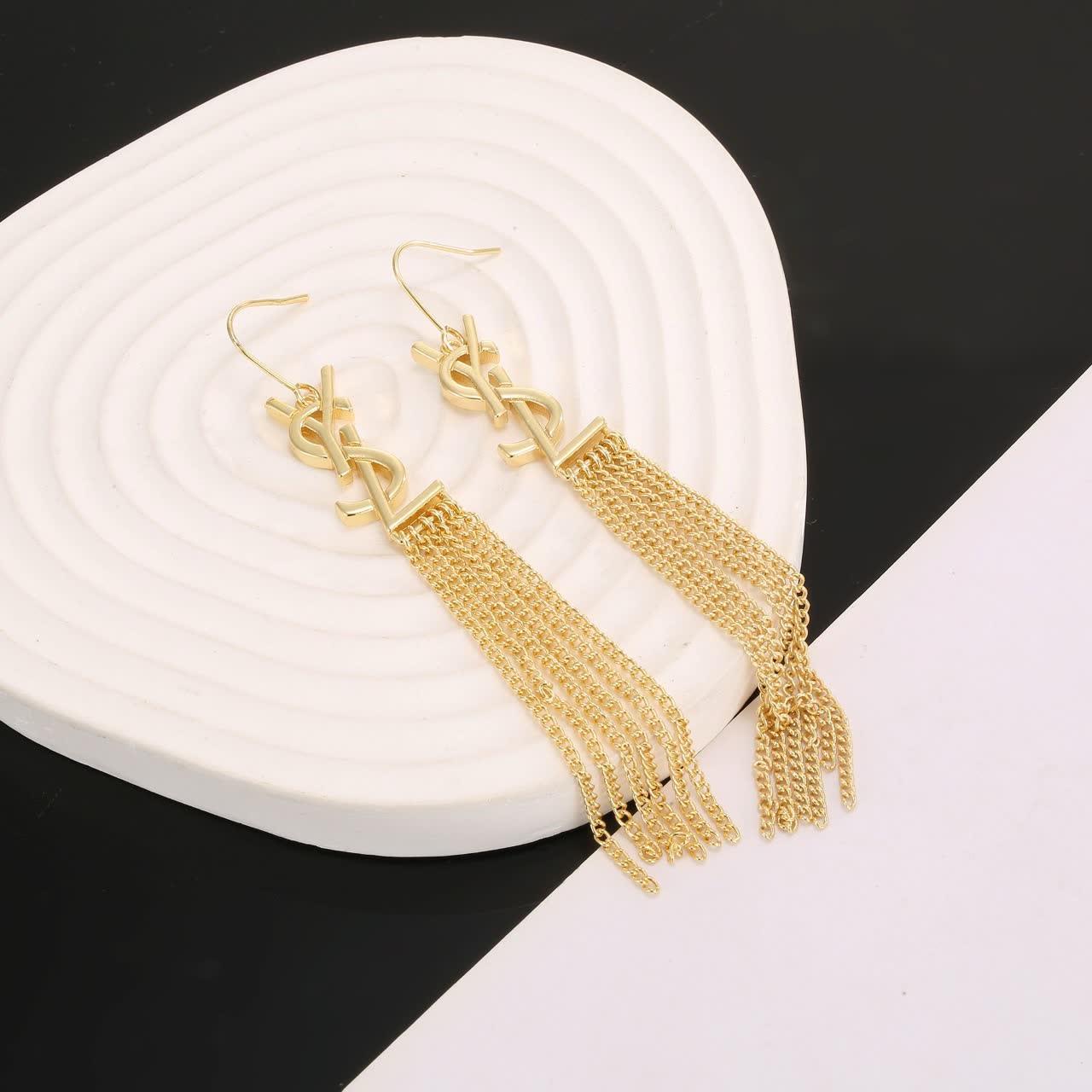YSL Logo Tassel Earrings