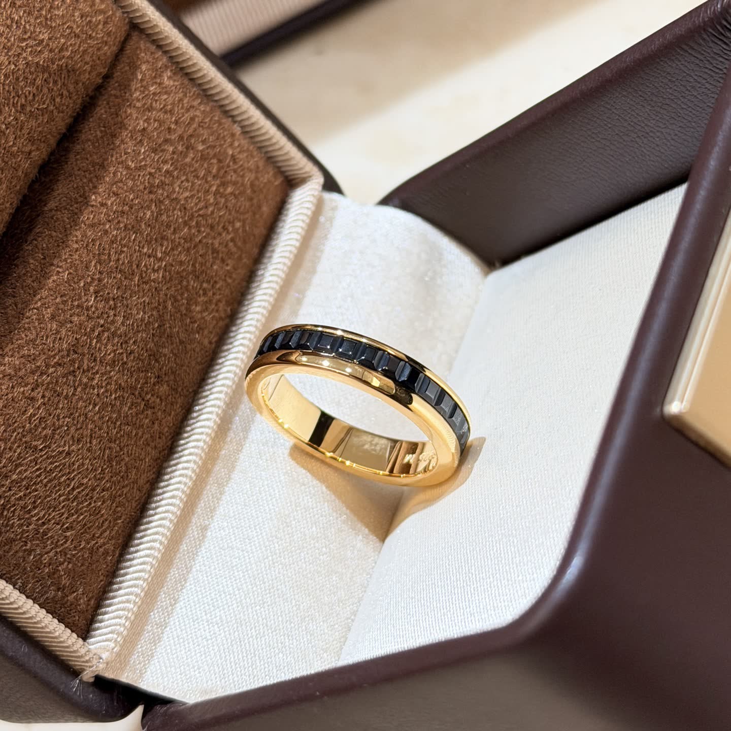 Boucheron Gold Ring with Black Stones