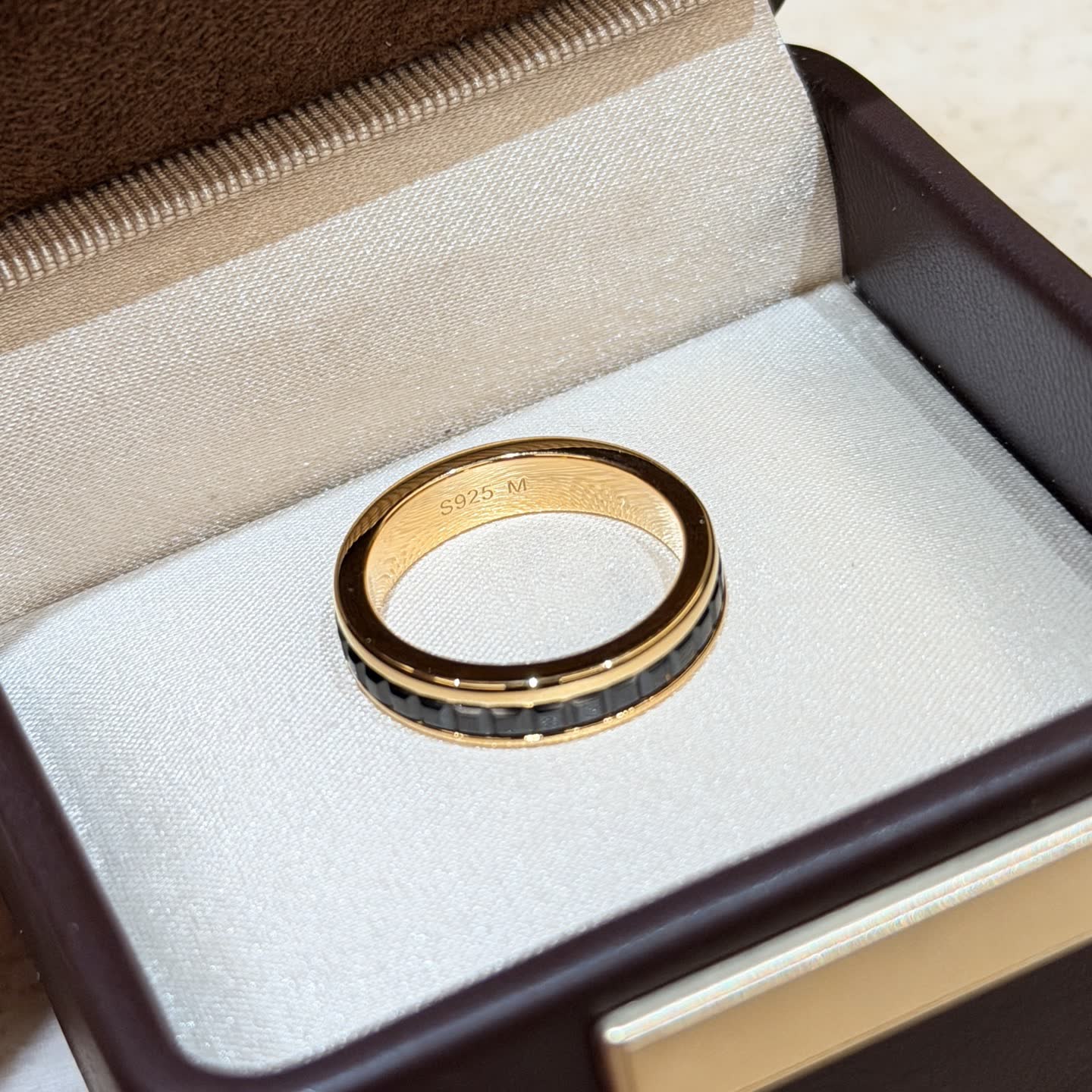 Boucheron Gold Ring with Black Stones