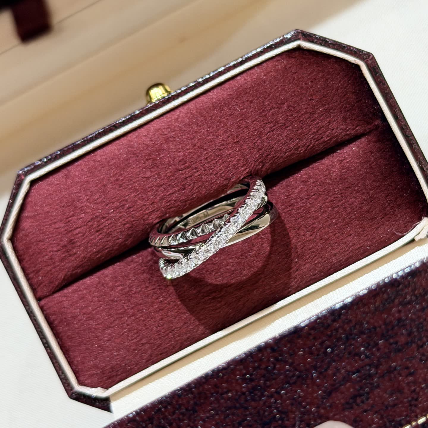 Cartier Elegant Silver Ring with Diamonds Cartier Elegant Silver Ring with Diamonds