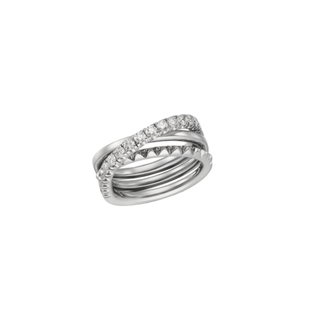 Cartier Elegant Silver Ring with Diamonds